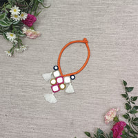 Buy Handcrafted Mirrorwork Orange Dori Neckpiece | Godhuli