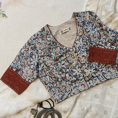 Indigo Blue Kalamkari Blouse