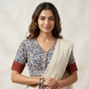 Indigo Blue Kalamkari Readymade Blouse | Godhuli