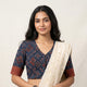 Indigo Blue Patola Print Ajrakh Readymade Blouse | Godhuli