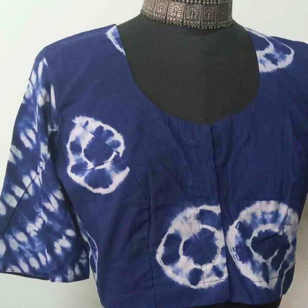 Ink Blue Shibori Blouse