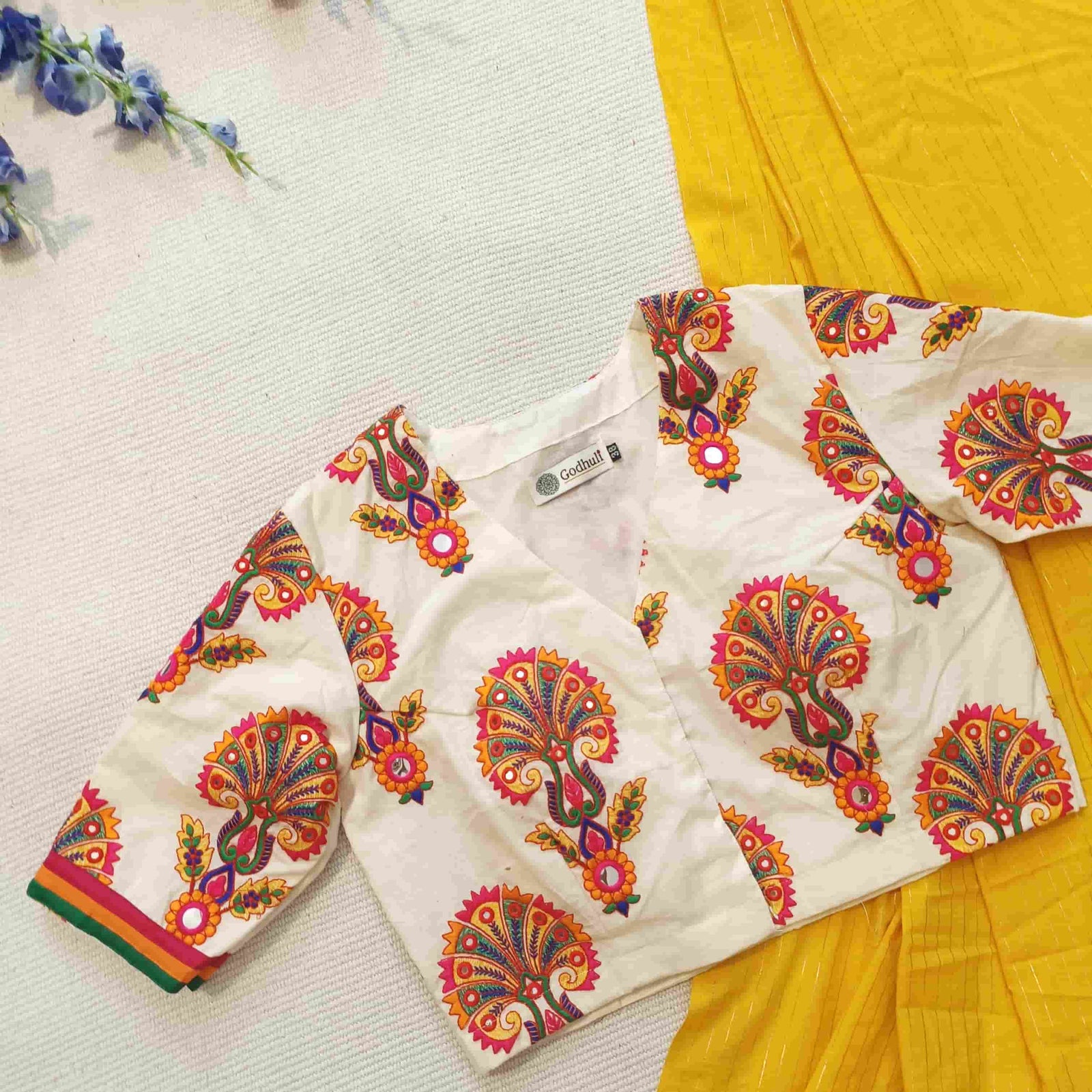 Ivory Multicolour Embroidery Readymade Blouse