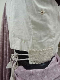 Ivory Readymade Blouse with Mirror Work-Lace | Godhuli