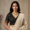 Jade Black Bandhani Readymade Blouse with Mirror Work | Godhuli