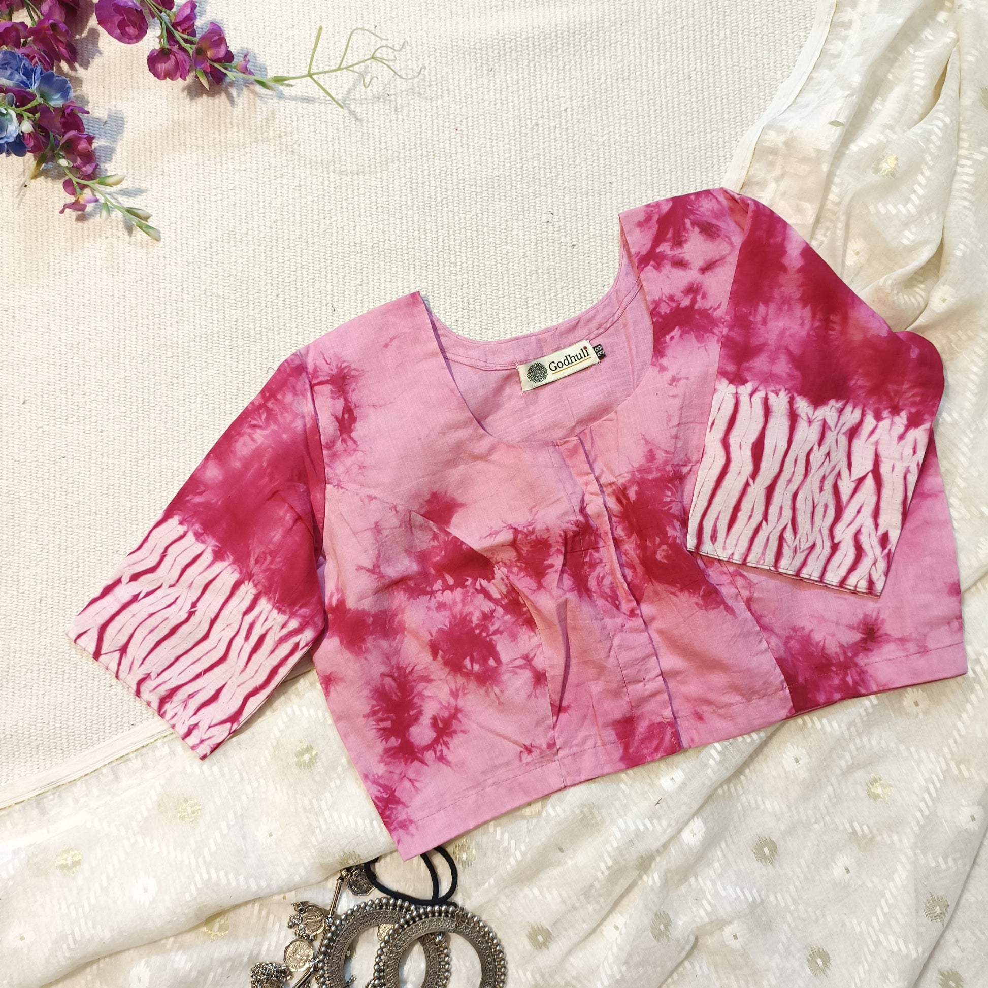 Light Pink Shibori Blouse