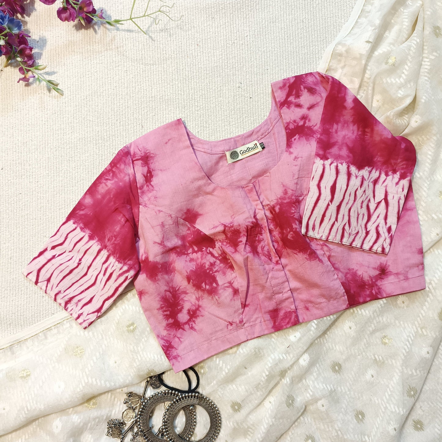 Light Pink Shibori Blouse