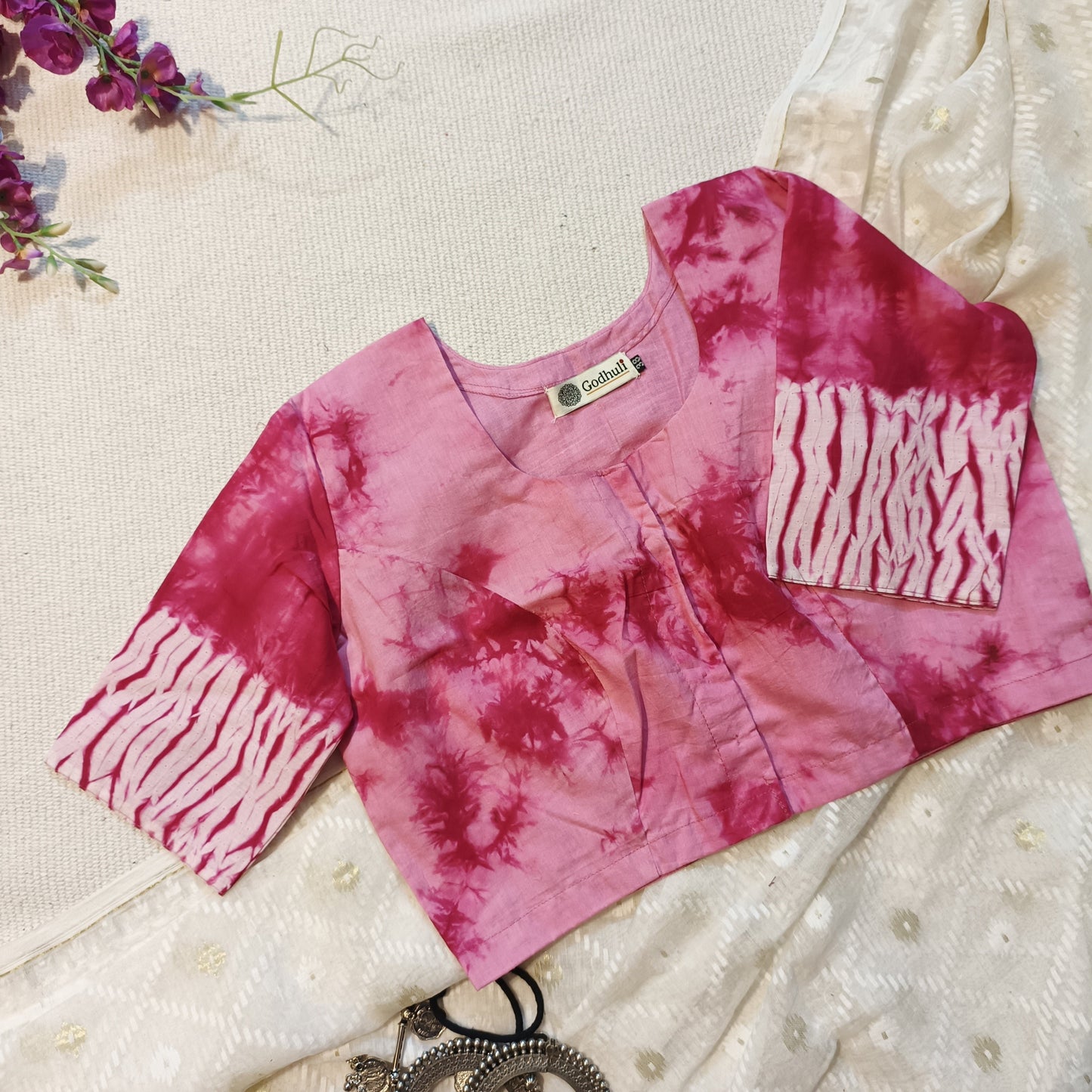 Light Pink Shibori Blouse