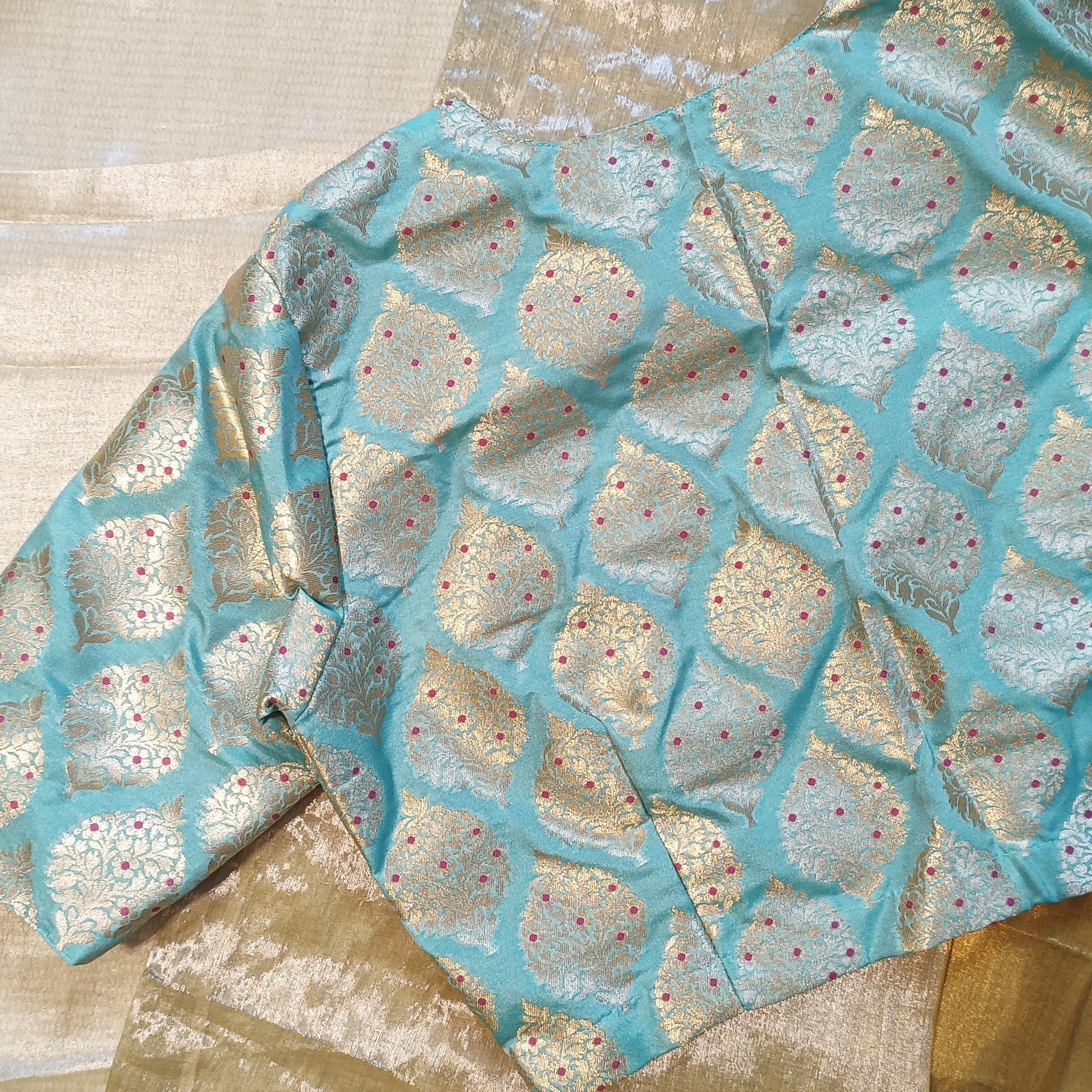 Light Sea Green Banarasi Brocade Blouse