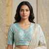 Light Sea Green Banarasi Brocade Readyamde Blouse | Godhuli