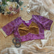 Lilac Purple Gaji Silk Readymade Blouse with Mustard Choli Pattern | Godhuli