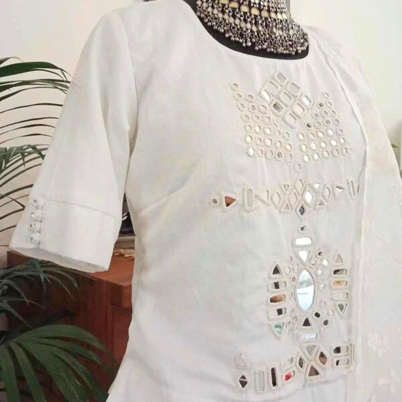 Buy Long Kurti Mirror work Blouse Combo | Perfect for B2B Orders