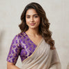 Magenta Purple Banarasi Brocade Readymade Blouse | Godhuli