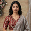Maroon Black Banarasi Brocade Readymade Blouse | Godhuli