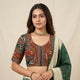 Maroon Dark Green Ikat Readymade Blouse | Godhuli