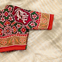 Maroon Green Navratan Design Patola Readymade Blouse | Godhuli