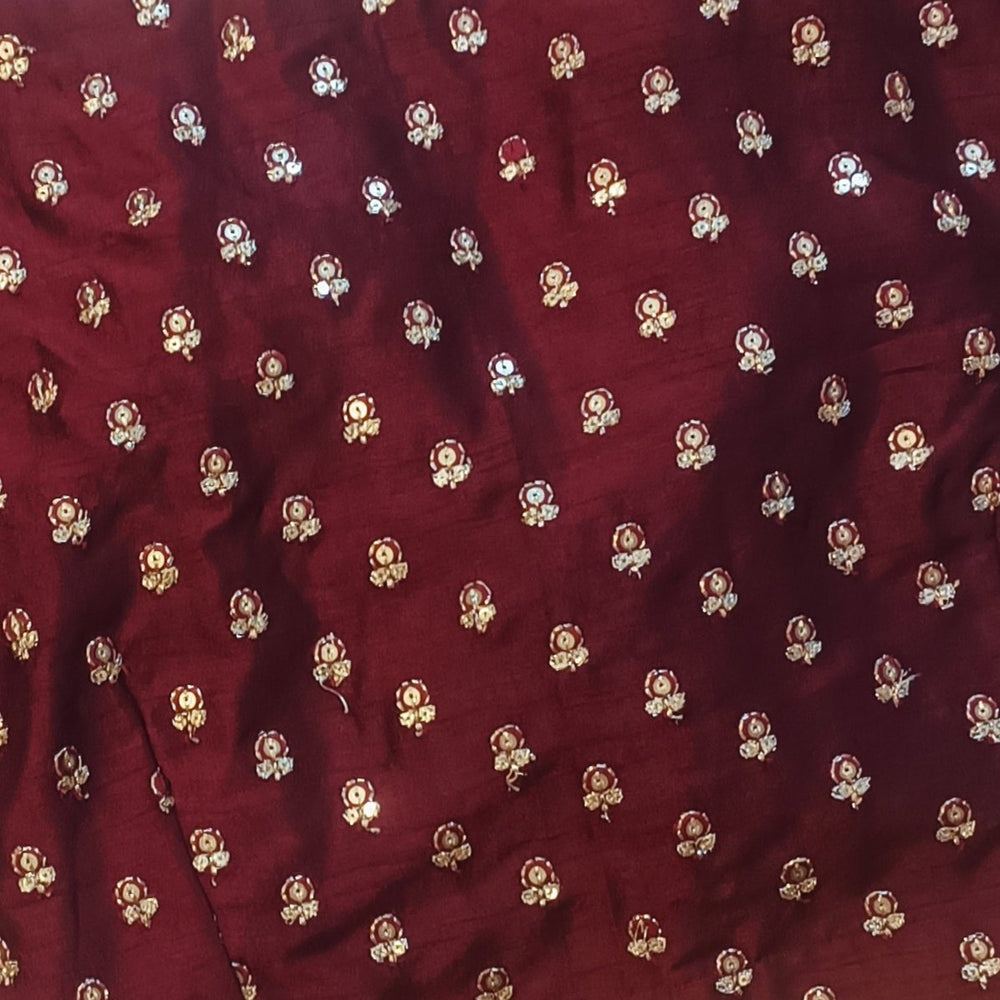 Maroon Zari Work Silk Readymade Blouse | Godhuli
