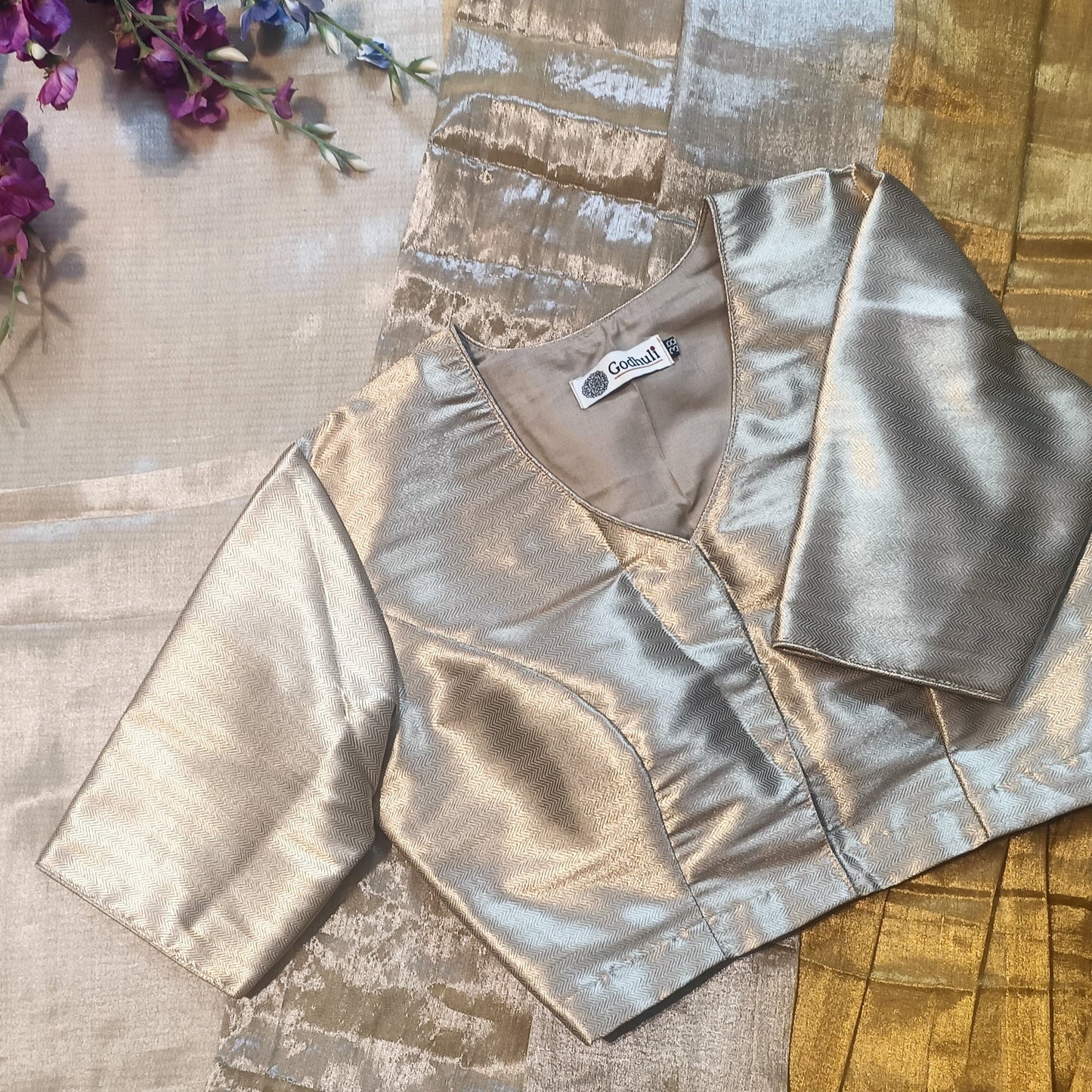 Matt Golden Brocade Blouse