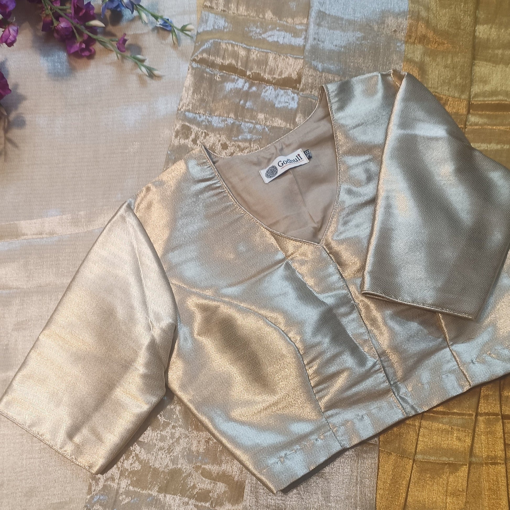 Matt Golden Brocade Blouse