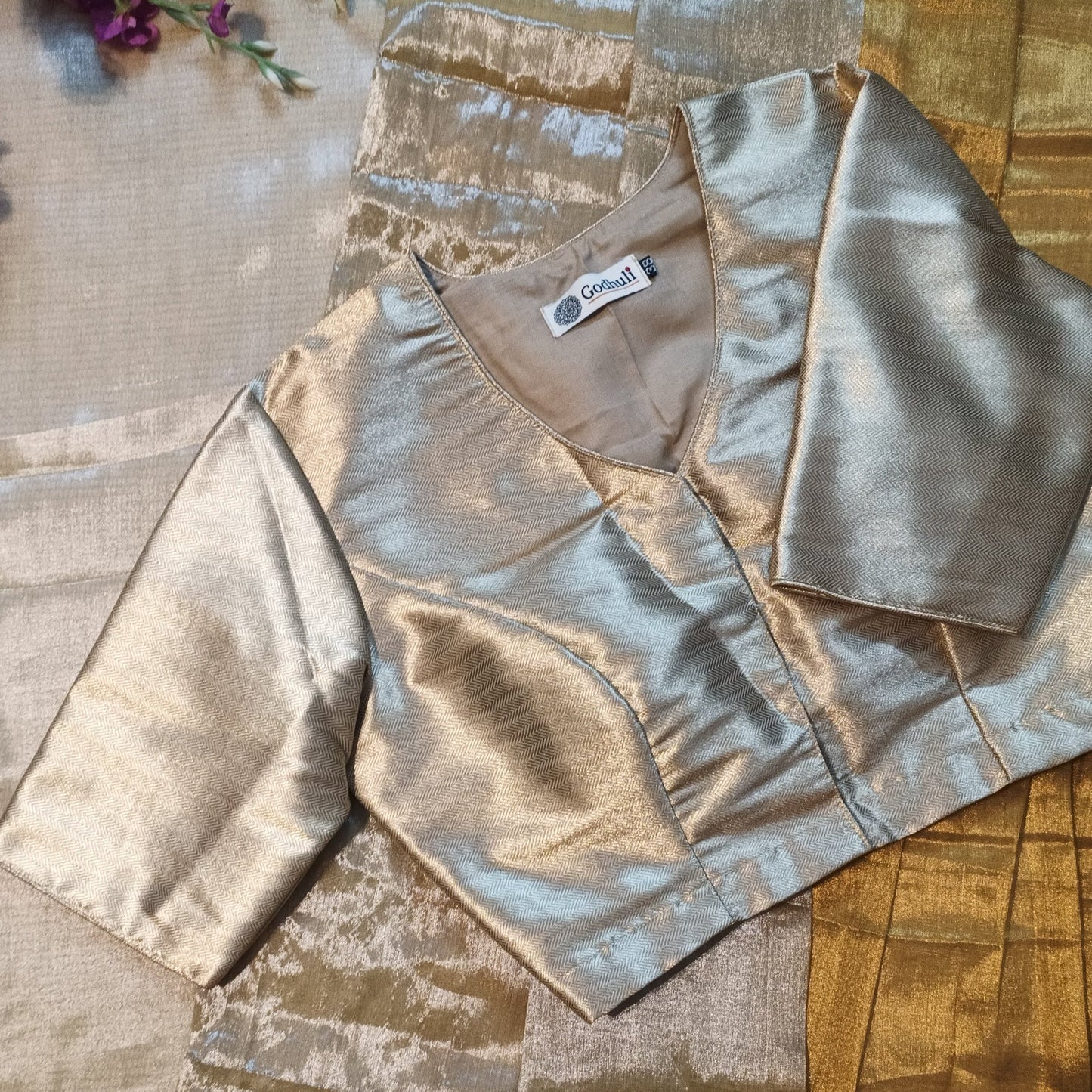 Matt Golden Brocade Blouse