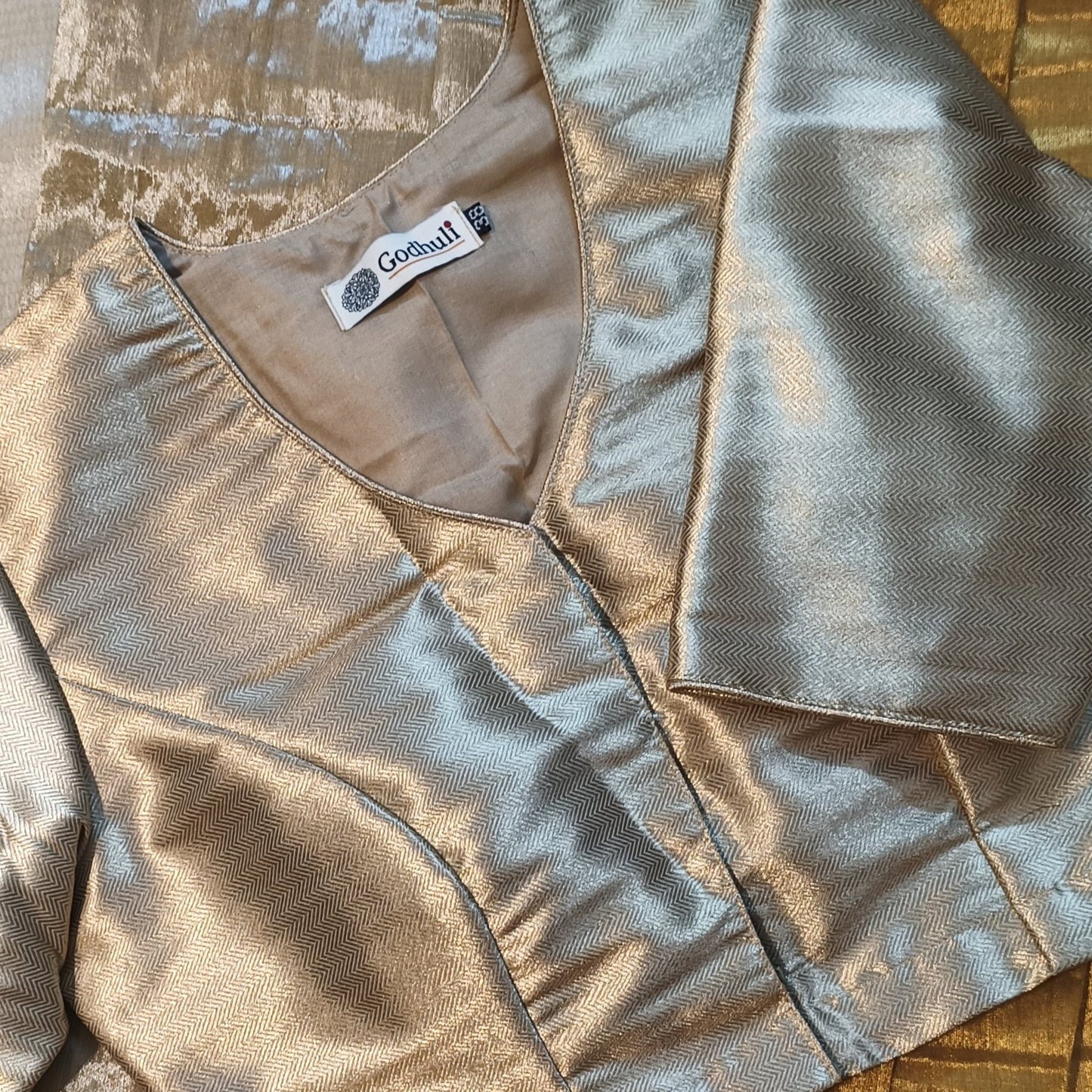 Matt Golden Brocade Blouse