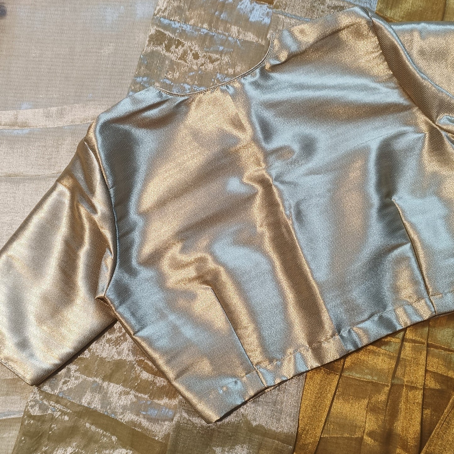 Matt Golden Brocade Blouse