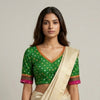 Mehandi Green Bandhani Readymade Blouse | Godhuli