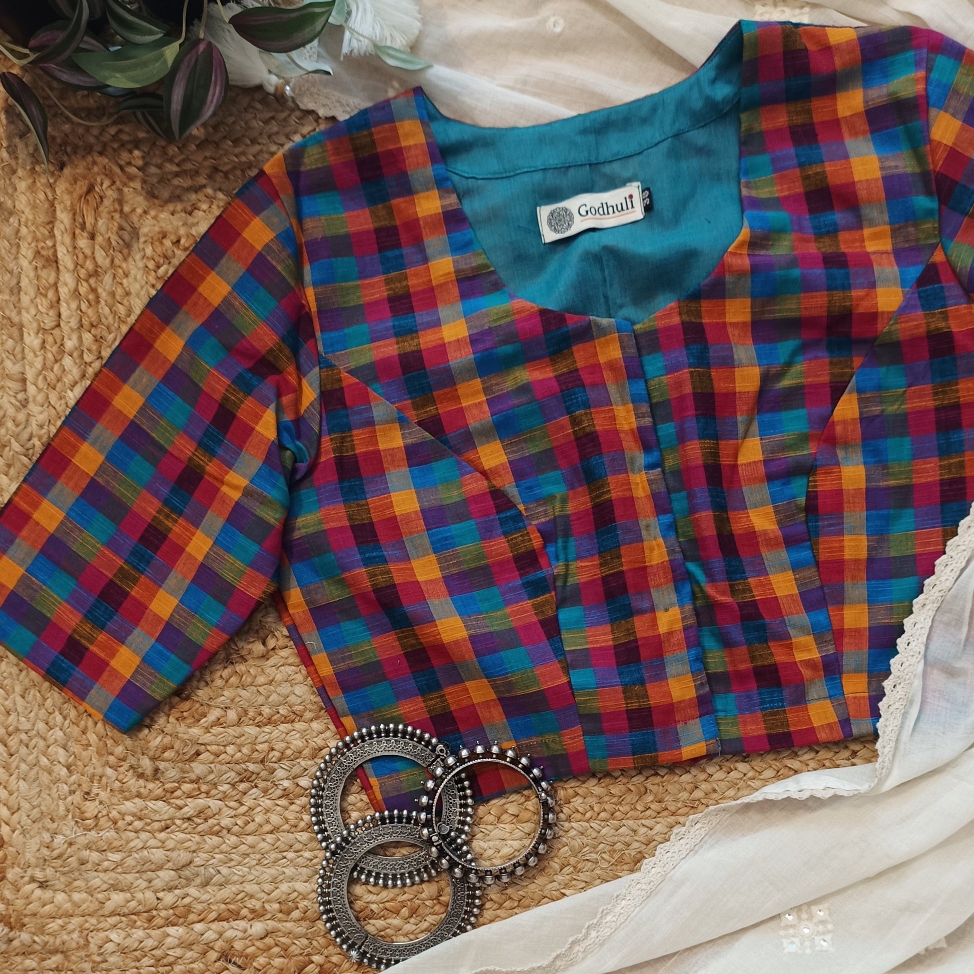 Multicolor Chettinad Checks Blouse
