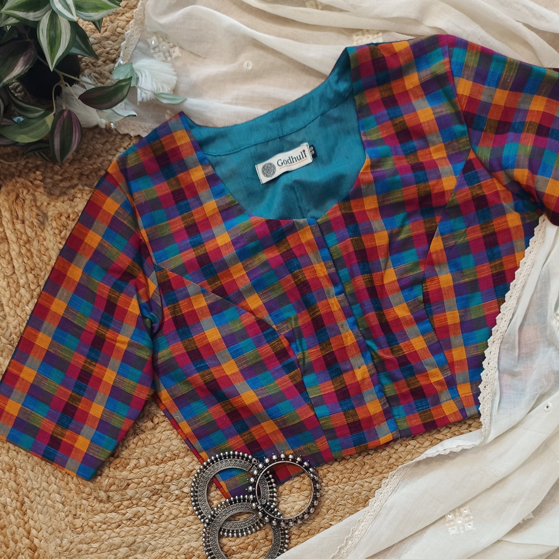 Multicolor Chettinad Checks Blouse