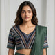 Multicolored Black slub Readymade Blouse with Stripes | Godhuli