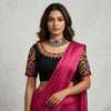 Multicoloured Embroidered Black Mirror work Readymade Blouse | Godhuli