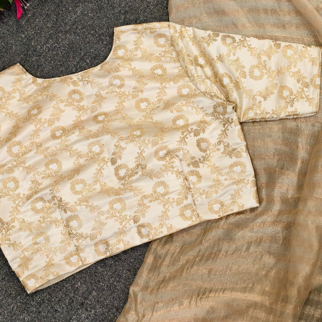 Off White Jaal Banarasi Brocade Blouse 3