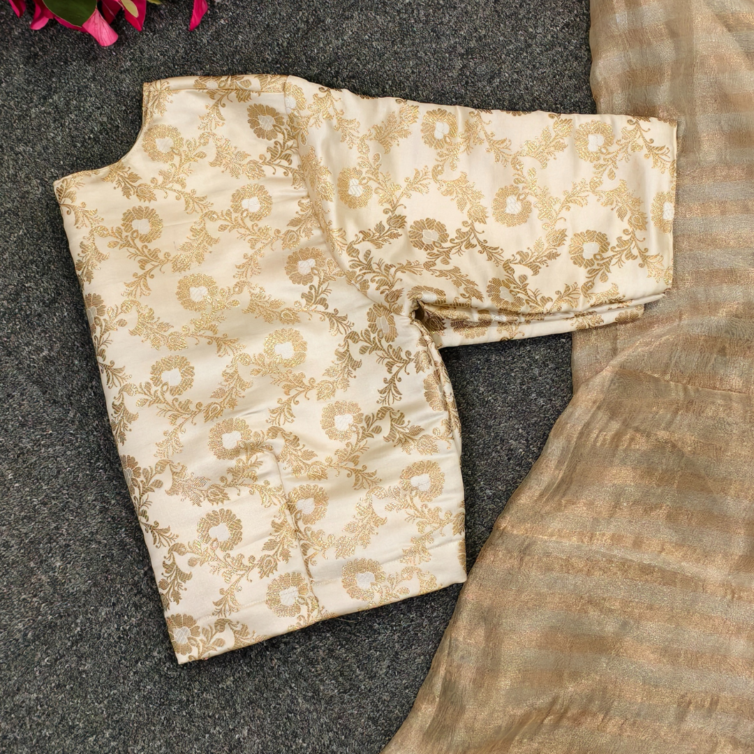Off White Jaal Banarasi Brocade Blouse 4