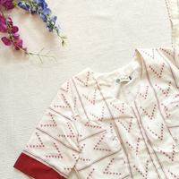 Off white Jacquard Readymade Blouse | Godhuli