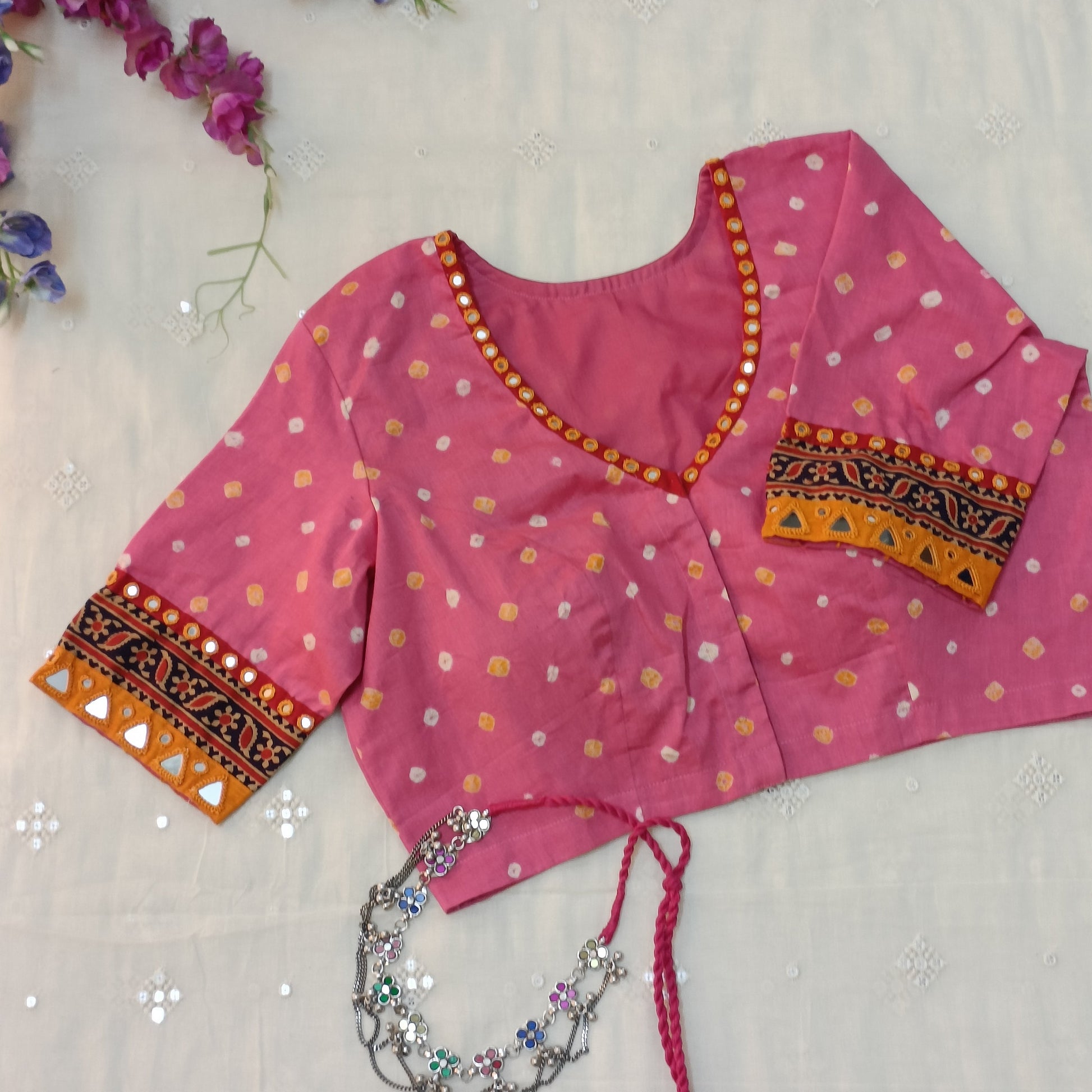 Pink Bandhani Blouse