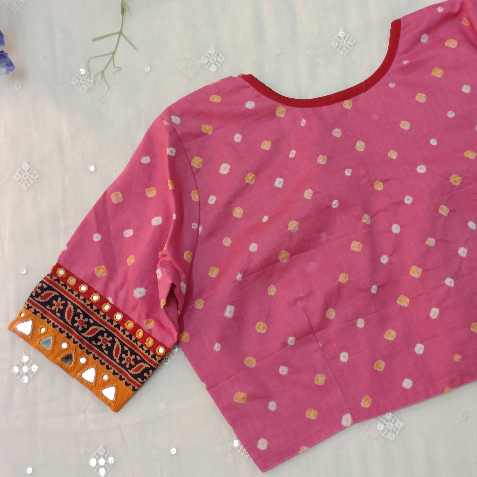 Pink Bandhani Blouse 
