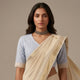 Powder Blue Cut Work Embroidered Readymade Blouse | Godhuli