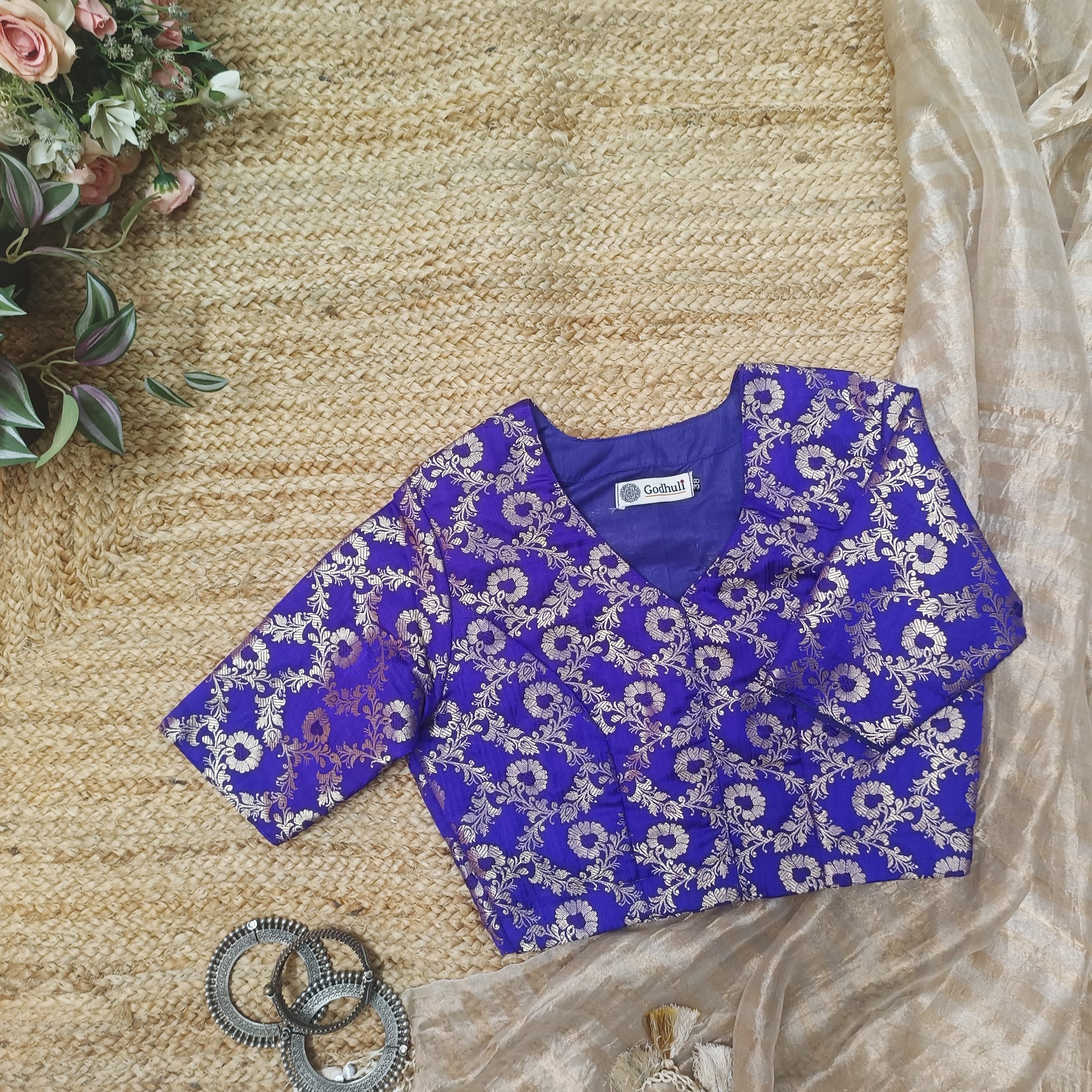 Purple Banarasi Brocade Blouse
