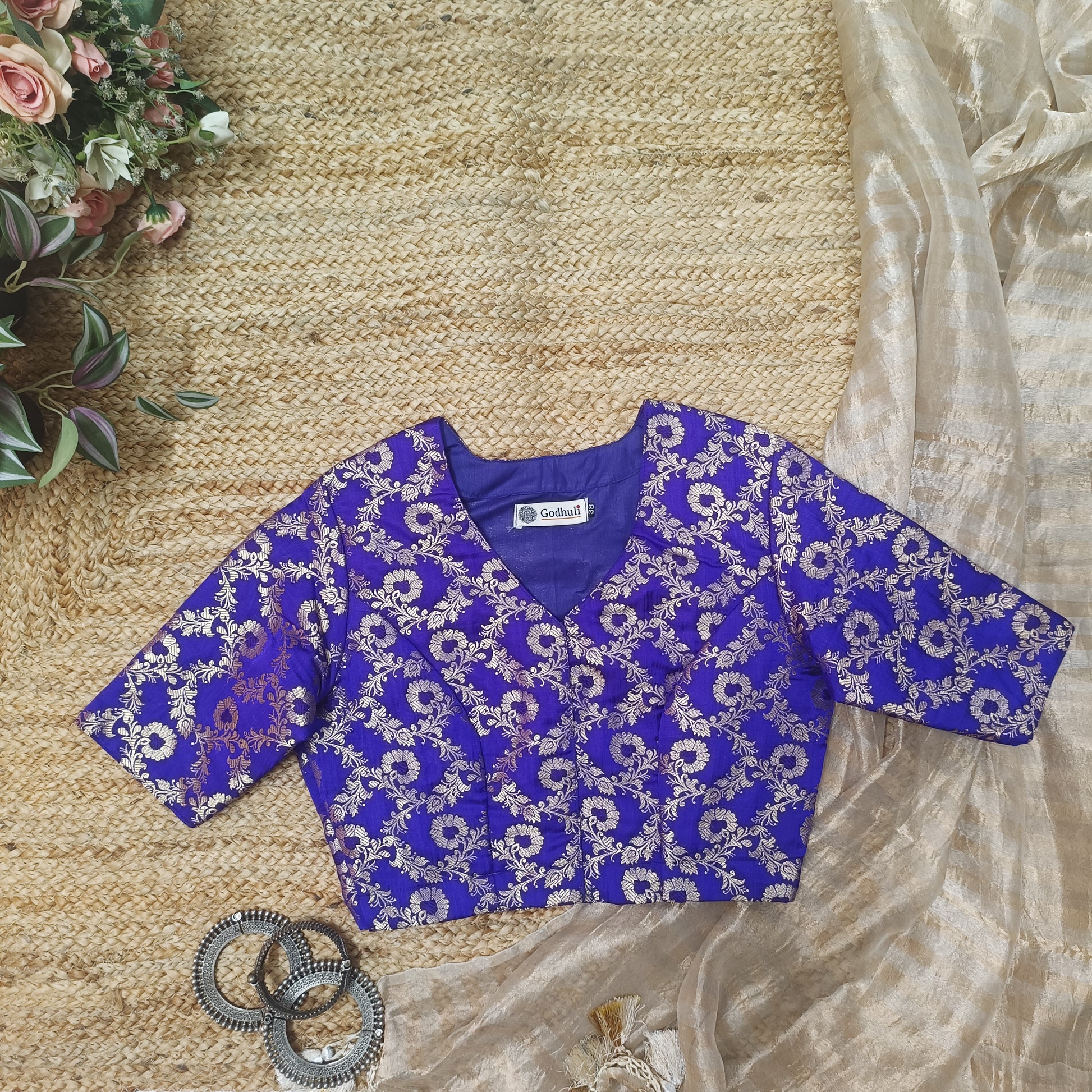 Purple Banarasi Brocade Blouse