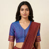 Purplish blue Narayanpet Border Readymade Blouse | Godhuli