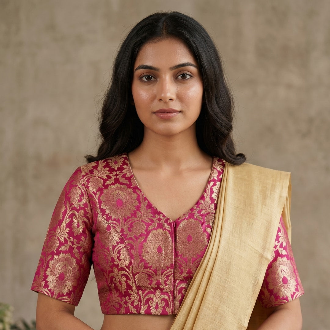 Rani Banarasi Brocade Readymade Blouse