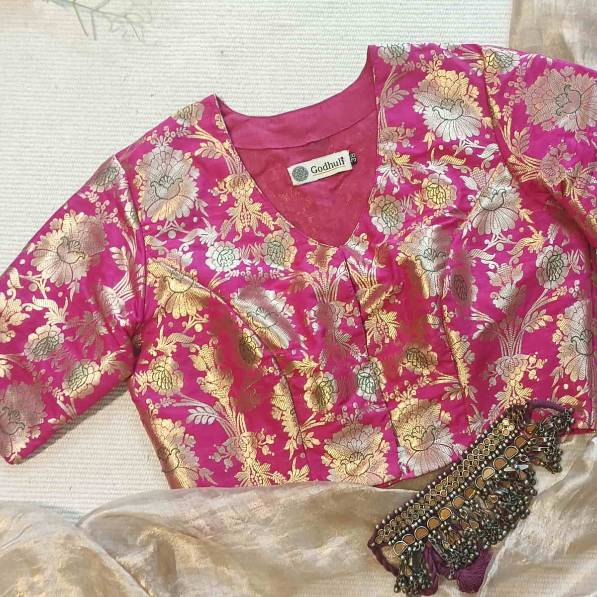 Rani Banarasi Brocade Readymade Blouse