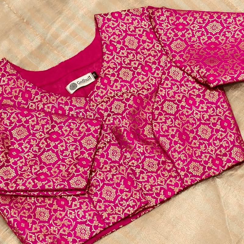 Rani Brocade With All Over Jaal Design Readymade Blouse | Godhuli