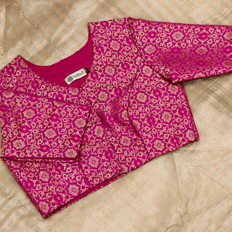 Rani Brocade With All Over Jaal Design Readymade Blouse | Godhuli