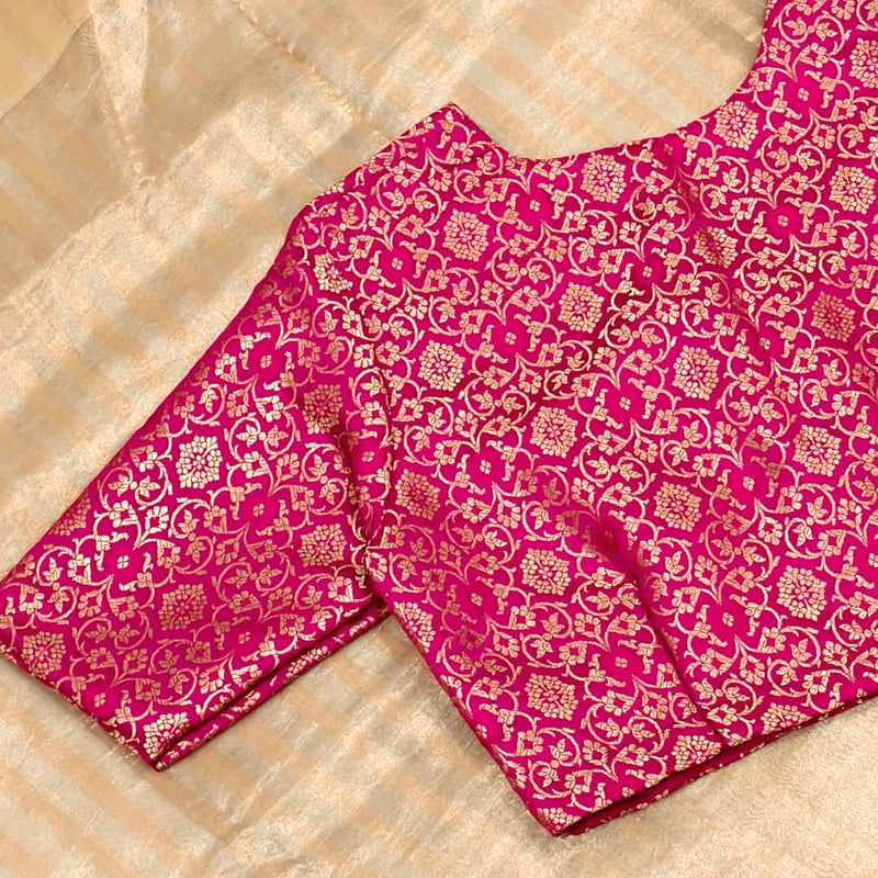Rani Brocade With All Over Jaal Design Readymade Blouse | Godhuli