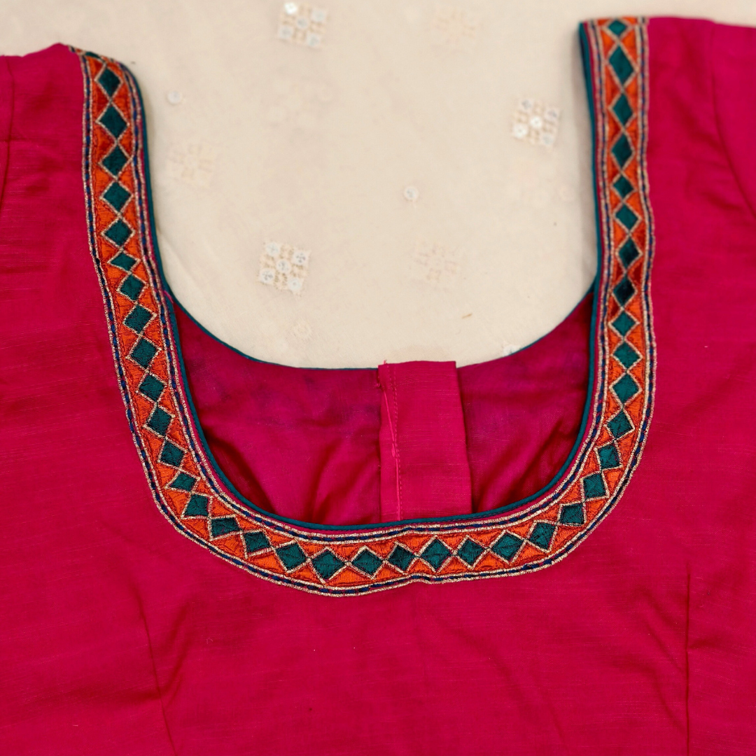 Rani Fine Machine Work Embroidery Blouse