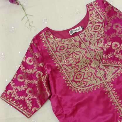 Rani Gaji Silk Aari Jaal Work Blouse