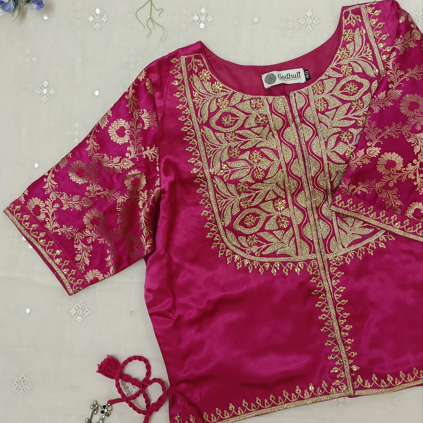 Rani Gaji Silk Aari Jaal Work Blouse