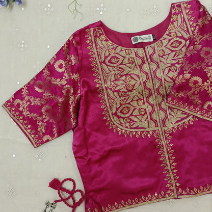 Rani Gaji Silk Aari Jaal Work Blouse