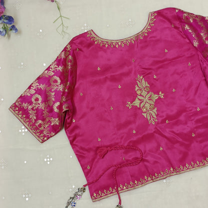 Rani Gaji Silk Aari Jaal Work Blouse