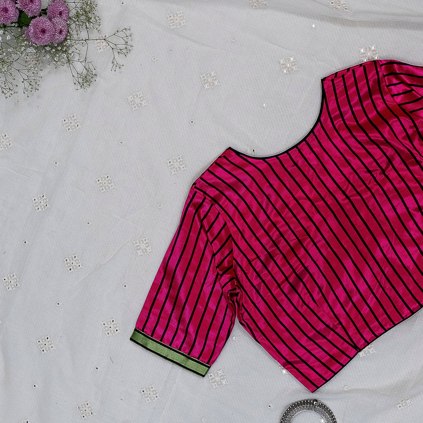 Rani Green Gaji Silk Choli Pattern Blouse